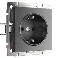 Розетка с заземлением и шторками Werkel графит W1171164 4690389194412