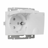 Розетка двойная влагозащищенная с заземлением с защитной крышкой и шторками Werkel белый W1172201 4690389178054 Розетка двойная влагозащищенная с заземлением с защитной крышкой и шторками Werkel белый W1172201 4690389178054