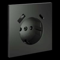 Накладка для розетки с заземлением и защитными шторками с USB A+C S70 (титан) Voltum VLS001006