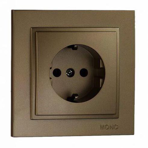 Розетка 2К+З Mono Electric Despina 16A 250V винтовое подключение бронза 102-232321-117 Розетка 2К+З Mono Electric Despina 16A 250V винтовое подключение бронза 102-232321-117