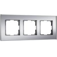 Рамка на 3 поста Werkel Senso серебряный стекло soft-touch W0033106 4690389200427