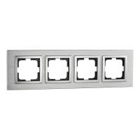 Рамка 4-постовая Mono Electric Style Aluminium серебро 107-800000-163