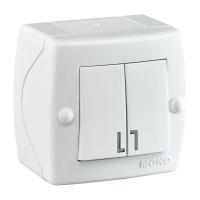 Выключатель Mono Electric Octans IP20 двухклавишный белый 104-010101-102 Выключатель Mono Electric Octans IP20 двухклавишный белый 104-010101-102