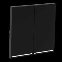 Клавиши для выключателя/переключателя двухклавишного с подсветкой S70 (черный матовый) Voltum VLS000408