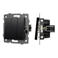 Механизм выключателя трехклавишный непроходной SWT-MK03-PL-BK-V (250V, 10A) Arlight 049897