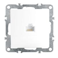 Розетка компьютерная 1-местная RJ-45 (механизм), Stekker PST00-9107-01 Эрна, белый 39314