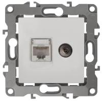 Розетка комбинированная RJ45+TV ЭРА 12 12-3110-01 Б0027441 Розетка комбинированная RJ45+TV ЭРА 12 12-3110-01 Б0027441
