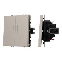 Механизм выключателя двухклавишный непроходной LED SWT-NOBE-MK02-SFPL-L-CA (230V, 10A) Arlight 059417