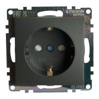 Розетка 2P+PE Stekker Катрин со шторками графит GLS16-7110-06 49423