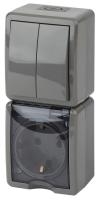 Блок розетка-выключатель двухклавишный ЭРА Эксперт IP54 16A 250V 11-7408-03 Б0036007 Блок розетка-выключатель двухклавишный ЭРА Эксперт IP54 16A 250V 11-7408-03 Б0036007