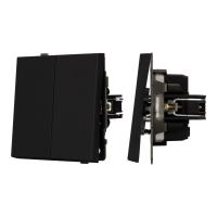 Механизм выключателя двухклавишный непроходной SWT-TENDO-MK02-SFPL-BK (230V, 10A) Arlight 054544