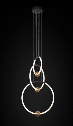 Люстра подвесная Alfa Light F4324-10 D30+D40+D50 black+bronze