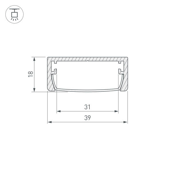 Профиль Arlight ARH-Wide-W39-2000 Anod 030982