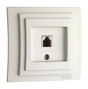 Розетка телефонная RJ11 Mono Electric Despina/ Larissa 3 кат белый 500-001925-124 Розетка телефонная RJ11 Mono Electric Despina/ Larissa 3 кат белый 500-001925-124