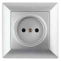 Розетка ЭРА Intro Solo 2P 16A 250V серебро 4-201-03 Б0043307 Розетка ЭРА Intro Solo 2P 16A 250V серебро 4-201-03 Б0043307