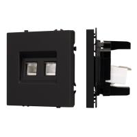 Механизм сдвоенной компьютерной розетки SCT-NOBE-MPC2-SFPL-BK (RJ-45, CAT6) Arlight 054313