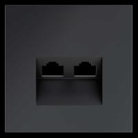 Накладка для розетки компьютерной двойной RJ45+RJ45 кат.6, S70 (графит) Voltum VLS001407