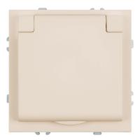 Розетка 1-местная с крышкой с защ. штор, Stekker, с/з, IP42, 250В, 16А Эмили, RST16-5112-08, кашемир, soft touch 49907