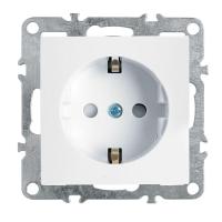 Розетка 1-местная c/з (механизм), Stekker, PST16-9110-01, 250В, 16А с защитной шторкой Эрна, белый 39317