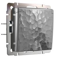 Розетка Werkel Hammer влагозащищенная с заземлением с защитой крышкой и шторками серебряный W1271206 4690389162862 Розетка Werkel Hammer влагозащищенная с заземлением с защитой крышкой и шторками серебряный W1271206 4690389162862