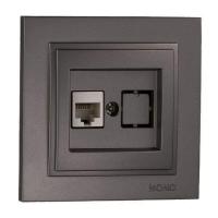 Розетка компьютерная RJ45 Mono Electric Despina 6 кат графит 102-202005-125 Розетка компьютерная RJ45 Mono Electric Despina 6 кат графит 102-202005-125