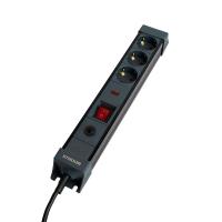 Сетевой фильтр 3-местный с/з Stekker 3x1мм2, 5 м, 250В, 16А Techno, HM22-31-05, черный 50155