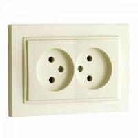 Розетка 2К двойная Mono Electric Despina 16A 250V винтовое подключение крем 102-170005-121 Розетка 2К двойная Mono Electric Despina 16A 250V винтовое подключение крем 102-170005-121