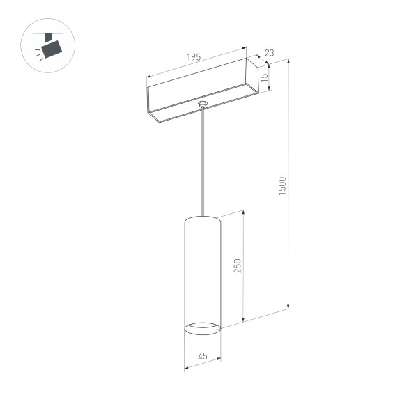Трековый светодиодный светильник Arlight Mag-Orient-Spot-Hang-R45-12W Warm3000 035830