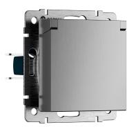 Розетка влагозащищенная с заземлением с защитной крышкой и шторками Werkel N cеребряный рифленый W1171209 4690389213113 Розетка влагозащищенная с заземлением с защитной крышкой и шторками Werkel N cеребряный рифленый W1171209 4690389213113