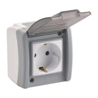 Розетка 2К+З Mono Electric Octans IP54 16A 250V винтовое подключение бело-серый 154-020007-117 Розетка 2К+З Mono Electric Octans IP54 16A 250V винтовое подключение бело-серый 154-020007-117