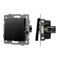 Механизм выключателя двухклавишный непроходной SWT-MK02-PL-BK-V (250V, 10A) Arlight 049888
