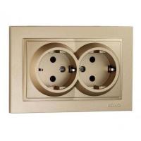 Розетка 2К+З двойная Mono Electric Despina 16A 250V винтовое подключение титан 102-222204-120 Розетка 2К+З двойная Mono Electric Despina 16A 250V винтовое подключение титан 102-222204-120