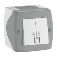 Выключатель Mono Electric Octans IP20 двухклавишный проходной бело-серый 104-020001-111 Выключатель Mono Electric Octans IP20 двухклавишный проходной бело-серый 104-020001-111