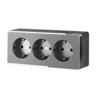 Розетка тройная с/з со шторками Werkel Gallant графит рифленый W5073104 4690389163852 Розетка тройная с/з со шторками Werkel Gallant графит рифленый W5073104 4690389163852