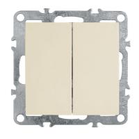 Выключатель 2-клавишный (механизм), Stekker, PSW10-9104-02, 250В, 10А Эрна, слоновая кость 39323