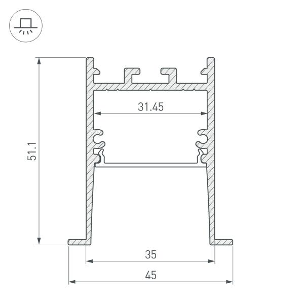 Профиль Arlight SL-Comfort-4551-F-2000 Anod 031767
