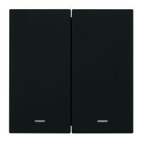 Выключатель 2-клавишный c индикатором (механизм), Stekker, 250В, 10А Мия, RSW10-3102-05, черный бархат 50446