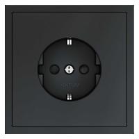 Розетка встраиваемая Voltum S70 с заземлением и защитными шторками, 16А, (графит) VLS040207