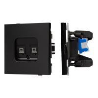 Механизм компьютерной розетки двойной SCT-TENDO-MPC2-PL-BK (RJ-45, CAT6) Arlight 054101