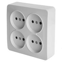 Розетка четырехместная 2P Stekker София белый MST10-14S-01 49309