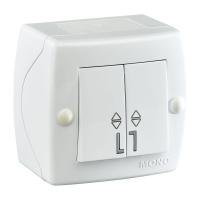 Выключатель Mono Electric Octans IP20 двухклавишный проходной белый 104-010101-111 Выключатель Mono Electric Octans IP20 двухклавишный проходной белый 104-010101-111