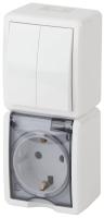Блок розетка-выключатель двухклавишный ЭРА Эксперт IP54 16A 250V 11-7408-01 Б0036006 Блок розетка-выключатель двухклавишный ЭРА Эксперт IP54 16A 250V 11-7408-01 Б0036006