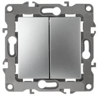 Выключатель двухклавишный ЭРА 12 10AX 250V 12-1104-03 Б0014647 Выключатель двухклавишный ЭРА 12 10AX 250V 12-1104-03 Б0014647