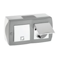 Выключатель - розетка Mono Electric Octans IP20 одноклавишный - 2К+З с крышкой бело-серый 104-020001-183 Выключатель - розетка Mono Electric Octans IP20 одноклавишный - 2К+З с крышкой бело-серый 104-020001-183