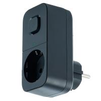 Сетевой фильтр 1-местный с/з Stekker 220В, 16А, с выключателем Nova, HM81-11-2, черный 50691