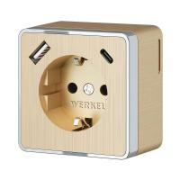 Розетка с заземлением, шторками и USB тип A+C Werkel Gallant шампань рифленый W5071710 4690389179631 Розетка с заземлением, шторками и USB тип A+C Werkel Gallant шампань рифленый W5071710 4690389179631