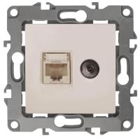 Розетка комбинированная RJ45+TV ЭРА 12 12-3110-02 Б0027442 Розетка комбинированная RJ45+TV ЭРА 12 12-3110-02 Б0027442
