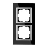 Рамка 2-постовая Mono Electric Style Glass чёрное стекло 107-720000-161