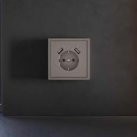 Накладка для розетки с заземлением и защитными шторками, с USB A+A, S70 (капучино) Voltum VLS000914