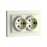 Розетка 2К+З двойная Mono Electric Despina 16A 250V винтовое подключение крем 102-170004-120 Розетка 2К+З двойная Mono Electric Despina 16A 250V винтовое подключение крем 102-170004-120